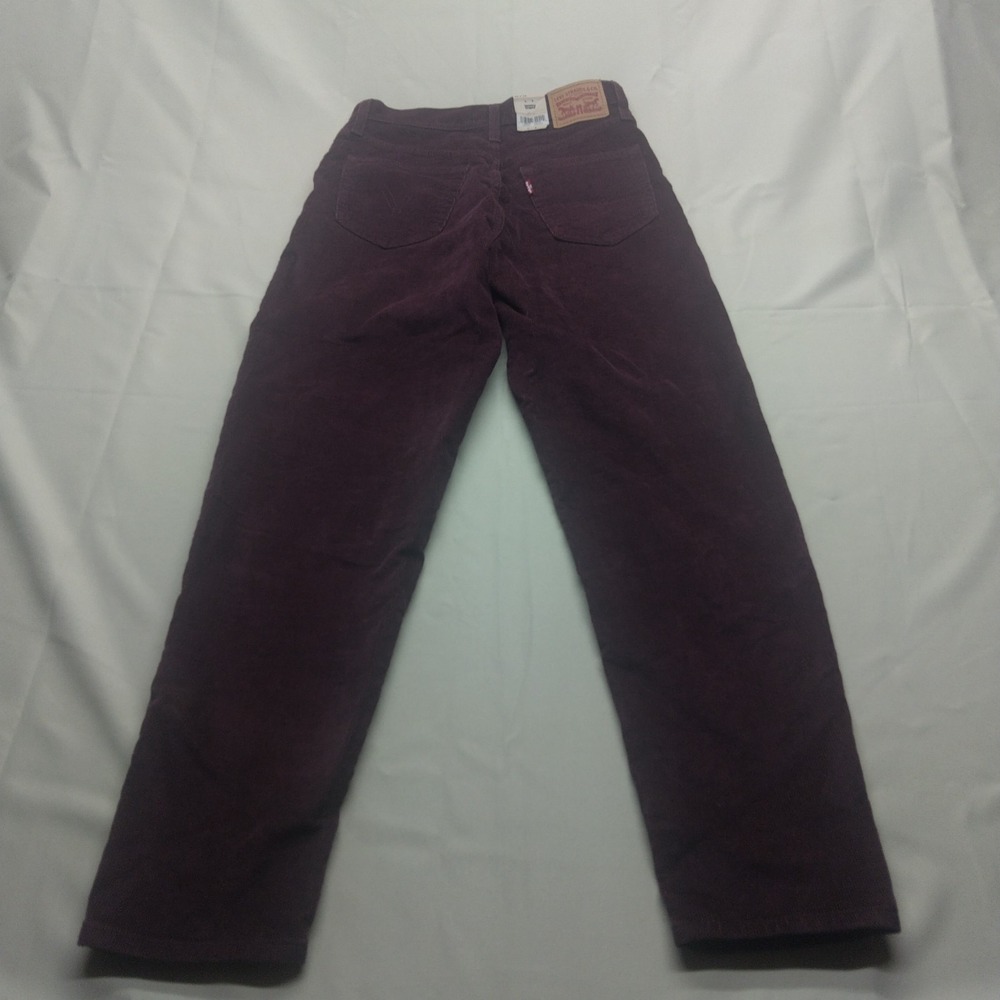 LEVI'S Women's High Waisted Corduroy Mom Jeans Burgundy 27x29 Marron Burgundy-NW - Picture 11 of 12